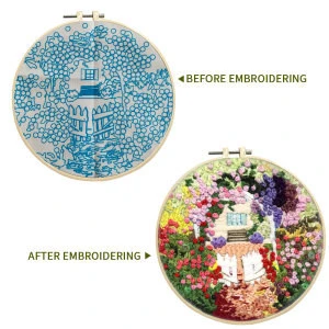 Handmade garden pattern embroidery diy kit fabric material package beginner to make cross stitch