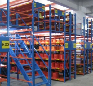 Heavy duty attic storage shelves for warehouse