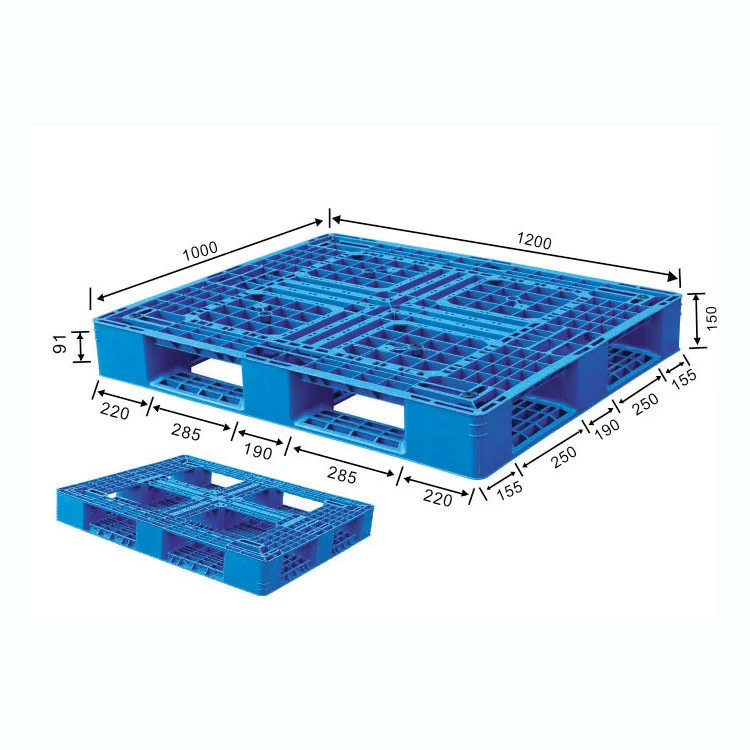 Heavy Duty Hdpe 1200x1000 Four Way Entry Single Face 6 Runner EUR Euro EPAL Plastic Pallet