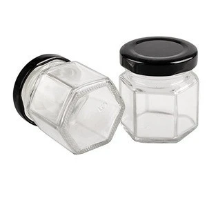 Hexagonal Glass Jars for Jam, Honey,Candies,Baby Foods, DIY Magnetic Spice Jars