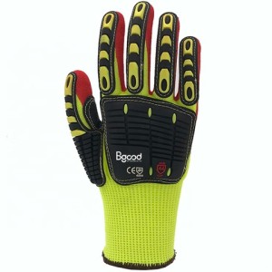 High Dexterity Super Grip EVA Gel Padded Anti Vibration Oil Gas TPR Impact Cut Protection Safety Gloves