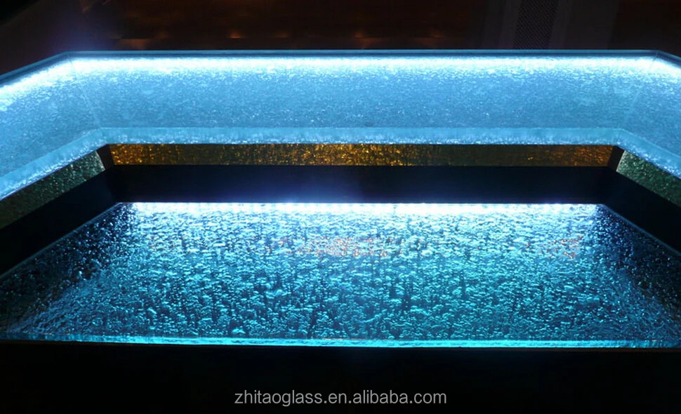 High gloss contemporary textured glass table top