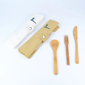 High quality 100% natural kitchen bamboo flatware, wooden cutlery set