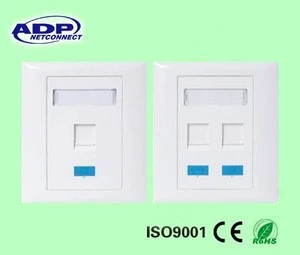High quality best price unshielded Rj45 single dual port faceplate
