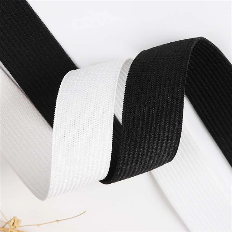 high quality black and white crochet stretch elastic band width 1.5cm-6cm thin medium thick  knitted elastic band