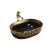 Import High quality fashion luxury ceramic electroplating gold and black no hole wash basin for hotel from China