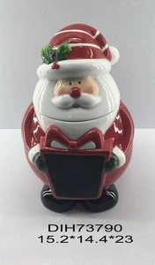 High quality hand painted santa claus shaped ceramic toothpick holder for christmas decoration