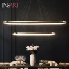High Quality Silica Gel Pendant Lamp Modern Luxury Living Room Ring Chandelier