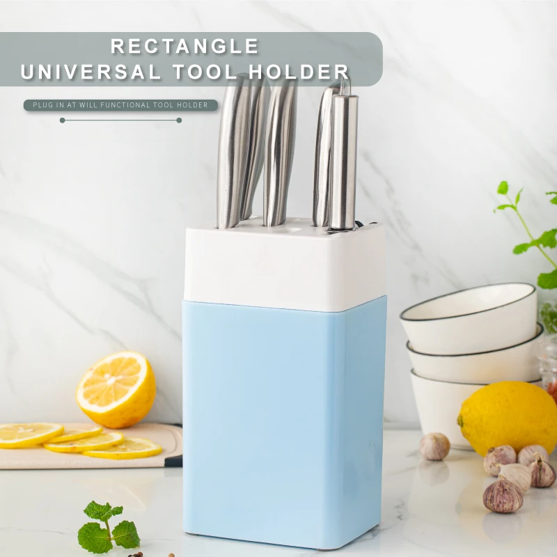 High quality Stainless Steel Kitchen Universal Knife Block Knife Holder Standing Storage safely stores knives