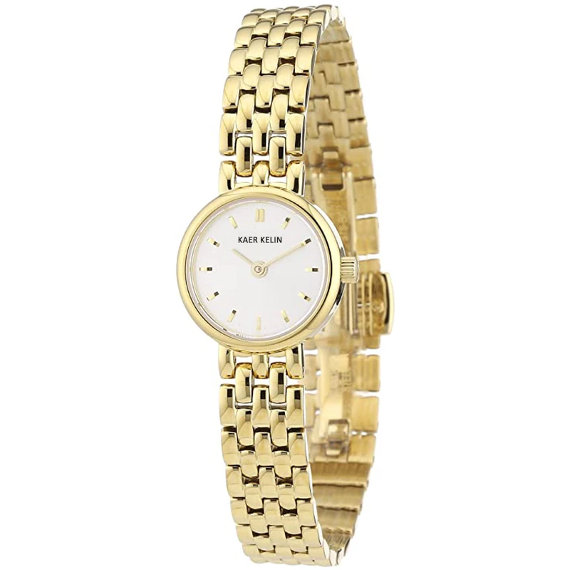 High Quality Women Watches T-Trend Lovely Silver Dial Gold-Tone Ladies Watch Quartz Movement with Stainless Steel Bracelet