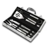 high Quantity Acceptable 7-Piece Stainless Steel Barbecue Grill BBQ Tools Set with Carry Bag