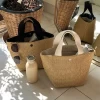 Hot Sale Custom Waterproof Summer Large Capacity Woven Bucket Women Basket Straw Beach Bag