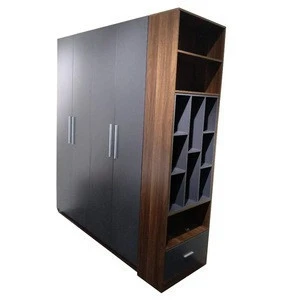 hot sale modern design wooden wardrobe cabinet bedroom house furniture walnut color wardrobe