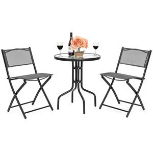 Hot Sale Outdoor Furniture Rattan Dining Room cafe table chair set