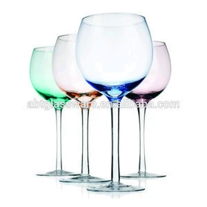Hot sale spray different colors wine glass,colored wine glass drinkware