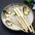 Import hot sale Stainless steel knife set metal spoon black cutlery gold cutlery set dinnerware set from China