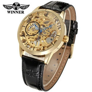 Hot Sale T- winner Western Watch Male Clock Cheap Chinese Mechanical Skeleton Hand Wind Luxury Brand Your Logo Mens Watches