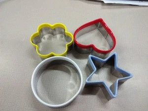 hot sell stainless cookie cutter with colorful rim