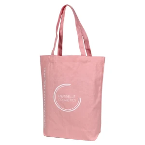 Hot Selling Pink Recycled 12OZ Cotton Canvas Tote Bag With Zipper
