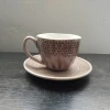 hot selling product embossed ceramic coffee cup&amp;saucer