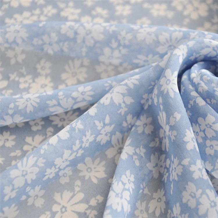 Hot selling Sakura flower pattern chiffon fancy net soft korean chiffon fabric