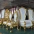 Import Hotel Furniture Wooden Luxury carving French Baroque White Gold High Back cheap leather Queen King Throne Wedding Chairs from China