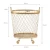 Import Household metal cloth storage basket gold decorative laundry hamper from China
