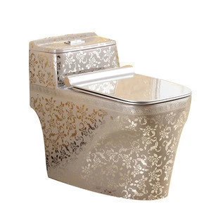 HUANGBO LUXURY BATHROOM GOLDEN WATER CLOSE WC GOLD COLOR  WASH DOWN ONE PIECE TOILET