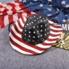 Independence Straw Cowboy Hat USA American Flag Hat Stars and Stripes Printed Straw Hat