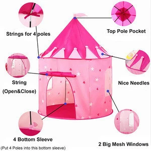 Indoor outdoor foldable princess Castle children ball play tent
