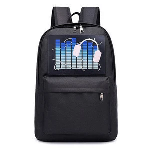 Intelligent voice control dazzle color flashing lights school students led backpack bag for men and women