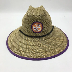 JAKIJAYI Customized Australia Straw Hat Lifeguard Sombrero Wide Brim Natural Grass Straw Hat