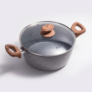 japanese korean 3003Aluminium Alloy cooking pots coating non-stick soup pot casserole set with silicone handle