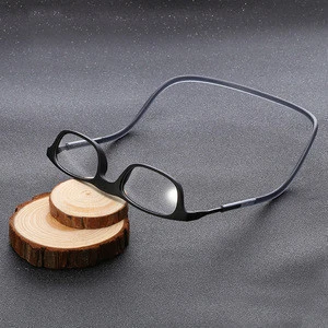 Jaspeer wholesale cheap old people hanging neck foldable magnetic reading glasses