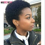 Jerry Curly Short 100% Brazilian Remy Human Hair Machine Made Wig for Black Women From Factory