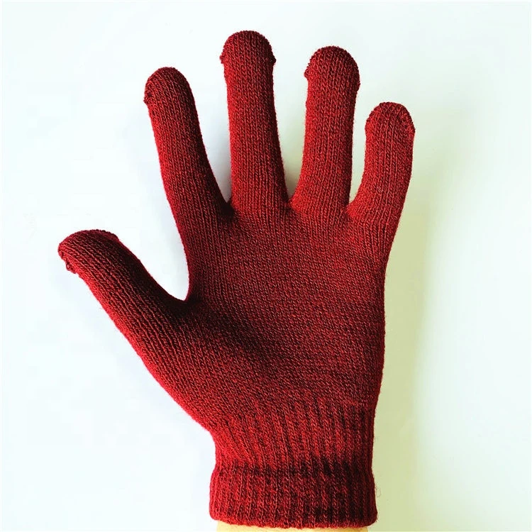 Keep Warm Solid Color Adult Acrylic Gloves Fashionable Soft Knitted Mittens