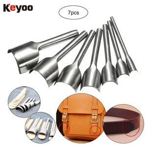 Keyoo 7 Pieces Leather Craft Tools Half-Round Cutter Punch for Crafting Strap Belt for Wallet and Bag
