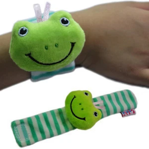 kids musical organic infant sensory hand wrist ring soft toys set baby rattle