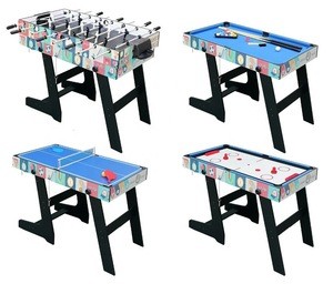 Kids Play Indoor Foldable 4 in 1 Multi Game Table 4 Different Game Pool Ball Soccer Table Tennis Air hockey