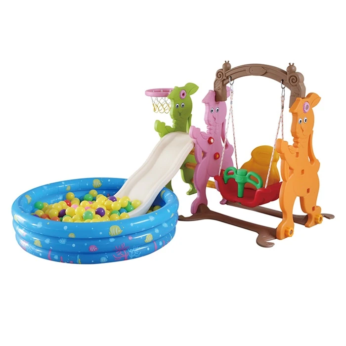 Kindergarten Plastic Slide And Swing
