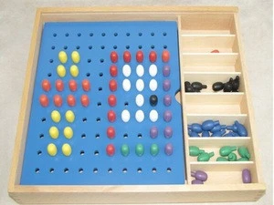Kindergarten wooden education toy Froebel Jun Gabe2 teaching AIDS early learning colorful beads