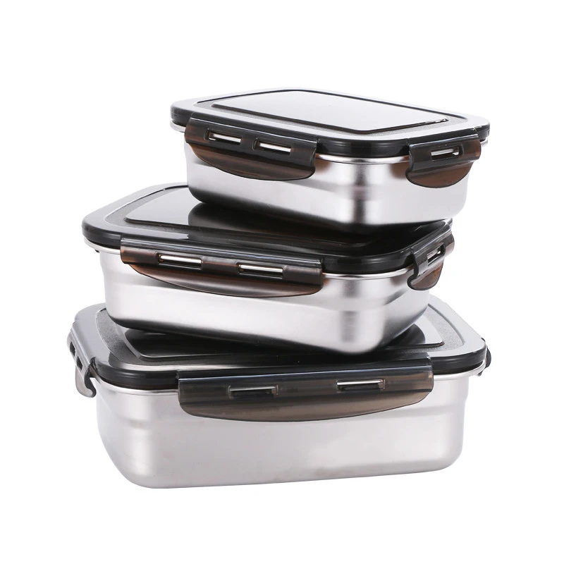 kitchen camping reusable airtight leakproof food container metal stainless steel food storage containers