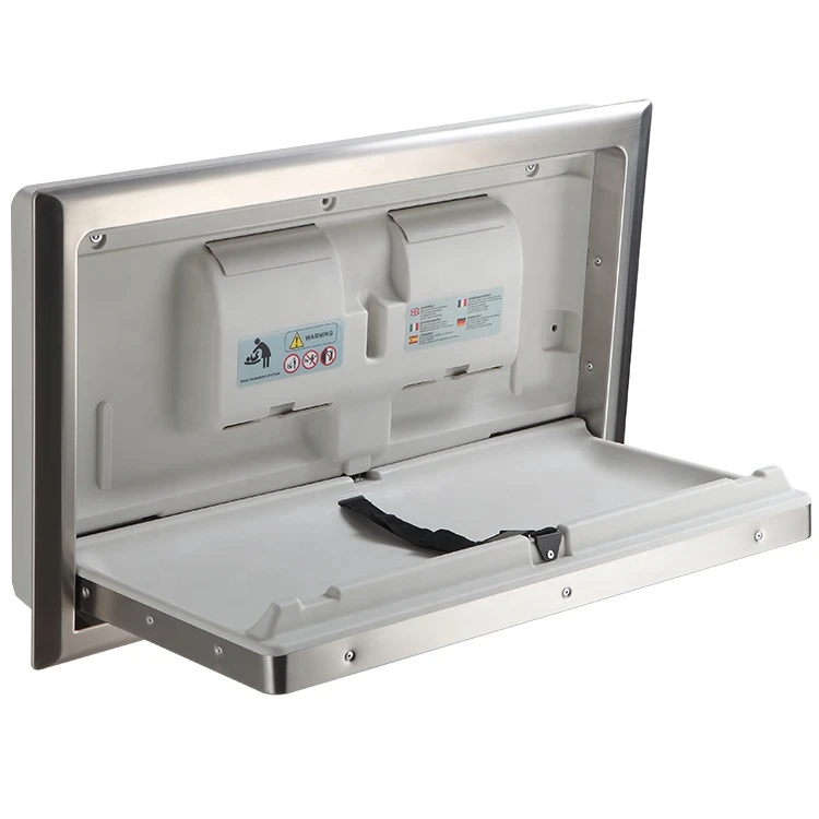 Kuaierte Designed with concealed installation baby changing table, recessed mounted infant changing station for public washroom