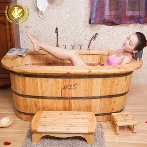 KX wood freestanding round bathtub with shower screen for bath tub