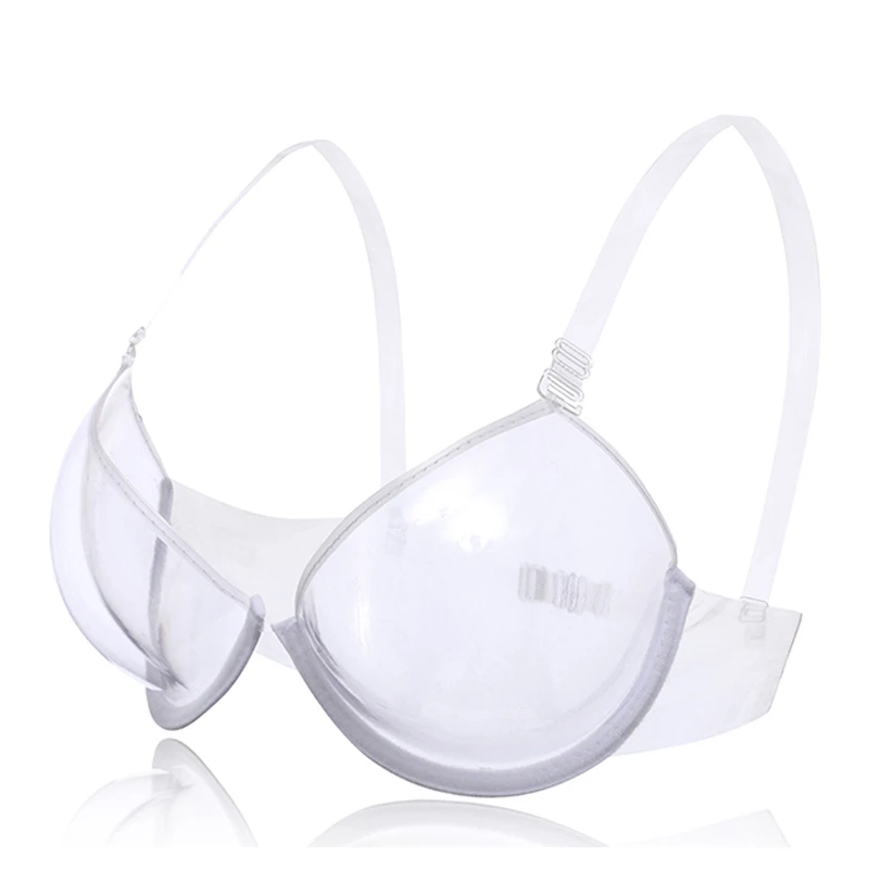 Lady 3/4 Cup Transparent Clear Push Up Bra Strap Invisible Bras Underwear Summer Hot
