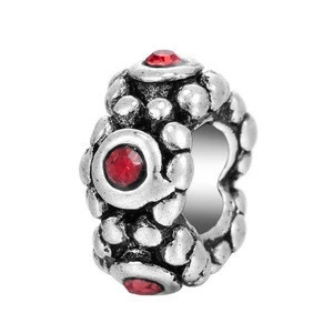 Large hole loose metal crystal beads for charm bracelet