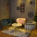 Latest Design Home Furniture Modern Design Couch Set Living Room Fabric Metal Frame Sofa