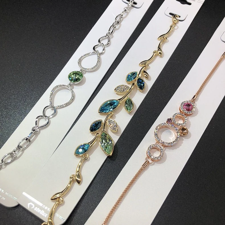Latest Simple  stainless steel  bracelets and zircon with flower bracelet jewelry