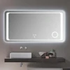 LED illuminated rectangle smart bathroom mirrors with lights attached led mirror with lights
