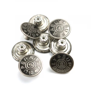 Logo Customized Brass Copper Metal Custom Denim Jeans Tack Buttons for Jeans